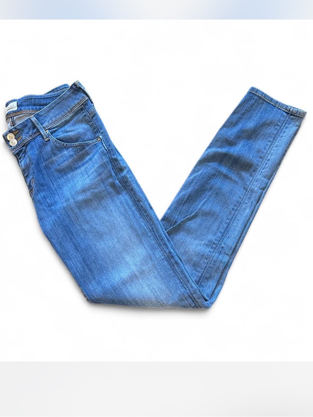 HUDSON Collin Mid-Rise Skinny Double Button Fly Jean in Blue Wash — 28